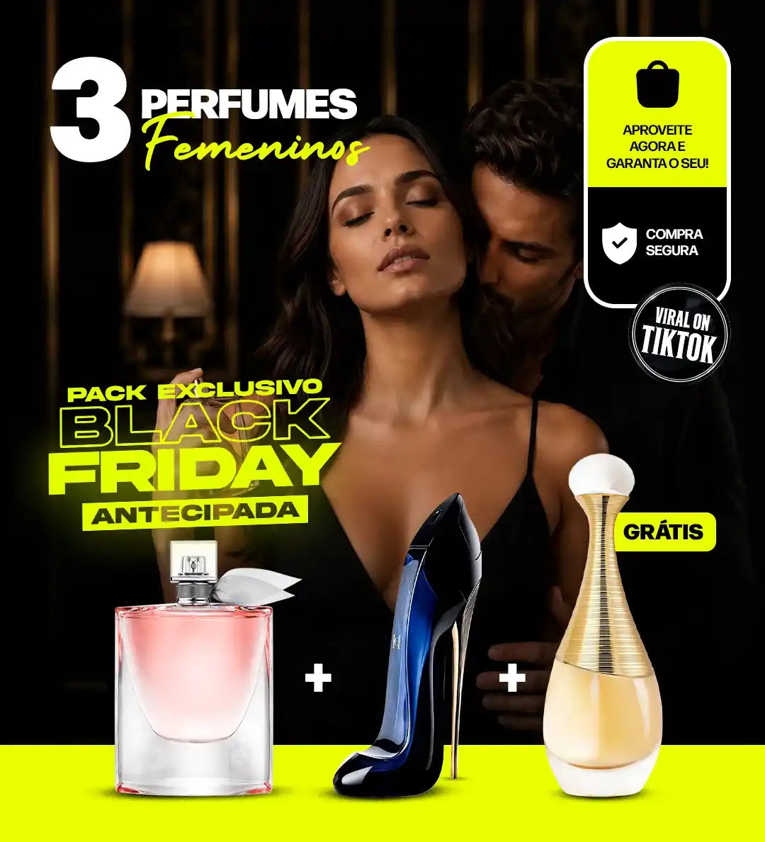 Pack Exclusivo Black Friday Antecipada: Paga 1, leva 2 Perfumes Premium e recebe o 3.º GRÁTIS — La Vie Est Belle + Good Girl + J’adore GRÁTIS (Eau de Parfum, 100 ml cada) + Presente Eletrónico Surpresa